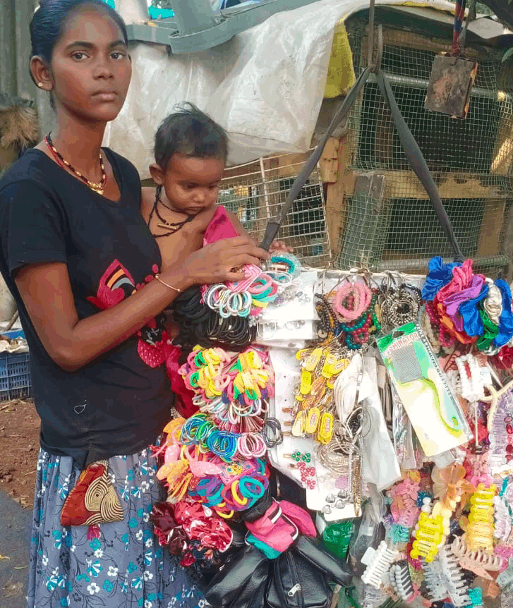 Mary selling fancy jewellery items